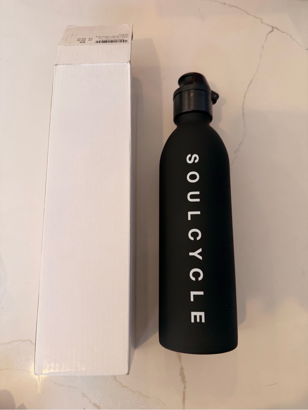 soulcycle Matte Black Stainless Water Bottle with Vertical Logo
